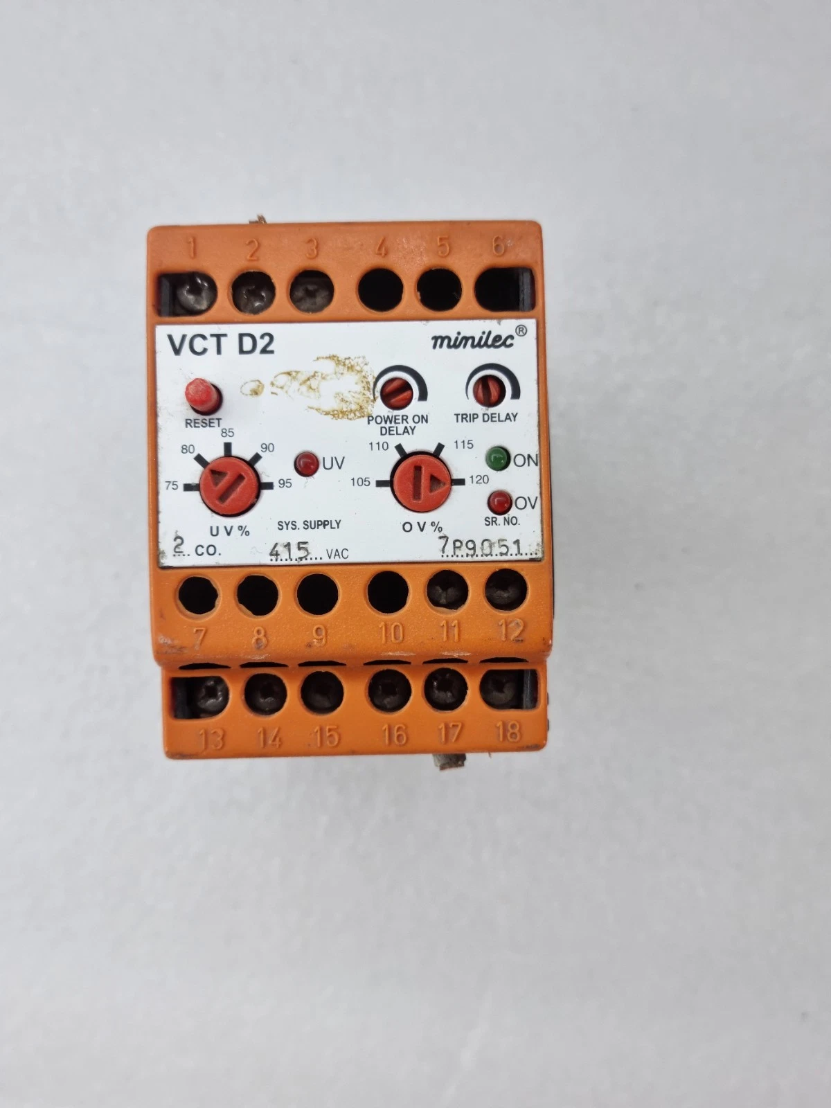 Minilec VCT D2 3-Phase Under/Over Voltage Monitoring Relay 415 V AC FREE SHIP